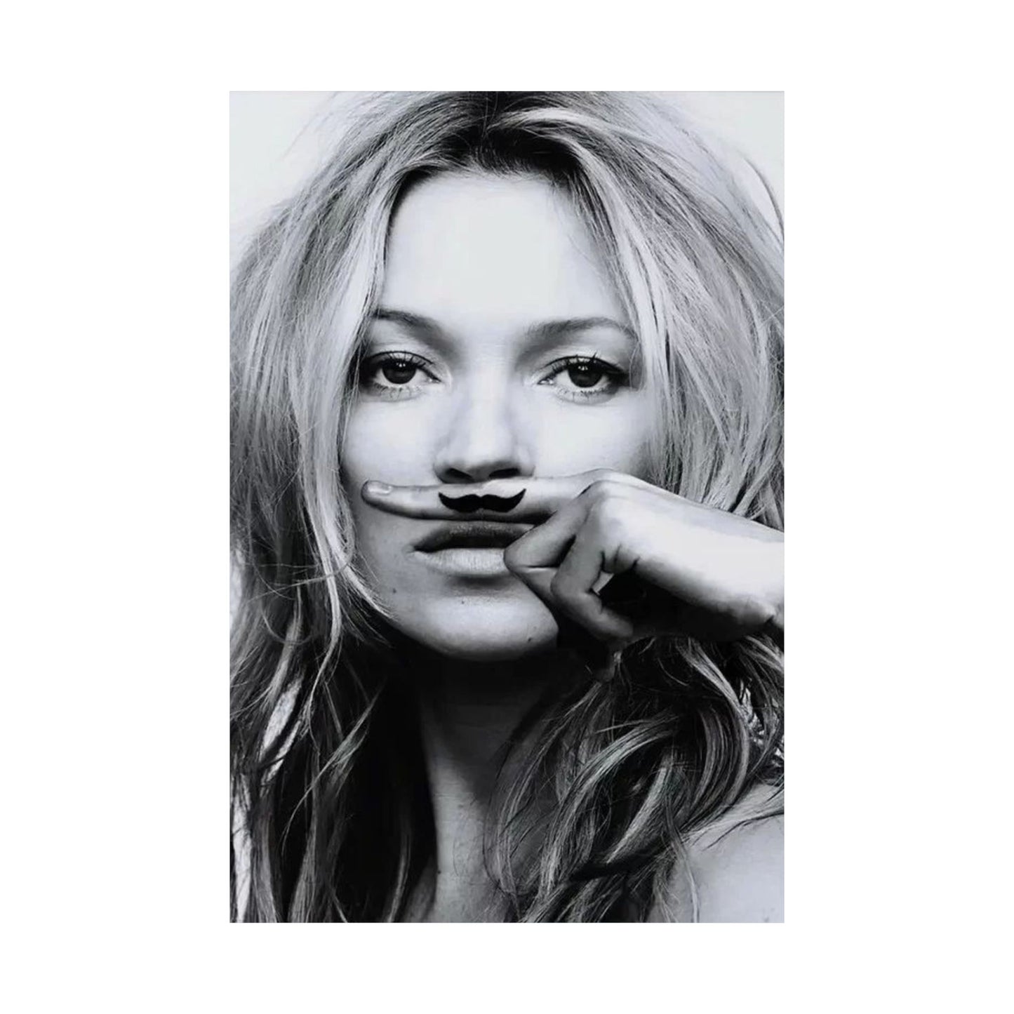 Kate Moss Moustache Poster